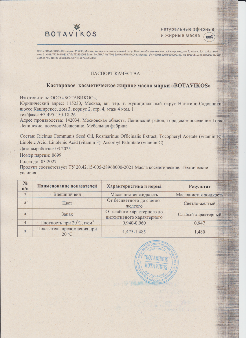 Паспорт №032025